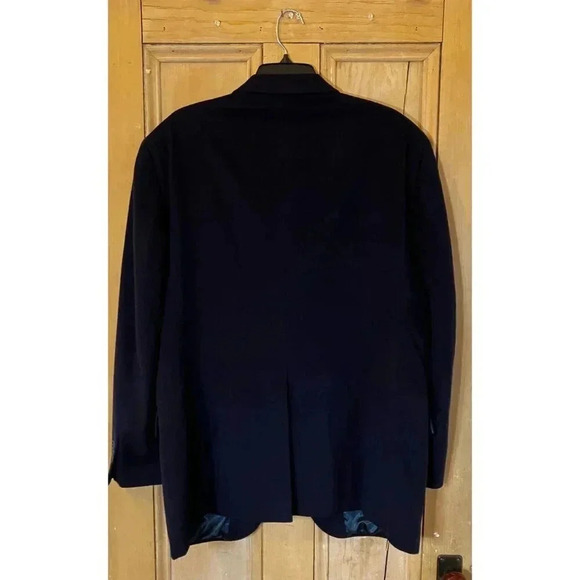 Lands' End Mens Vintage Y2K 100% Cashmere Luxury Blazer Jacket 43R Blue FA EXC - Picture 10 of 12